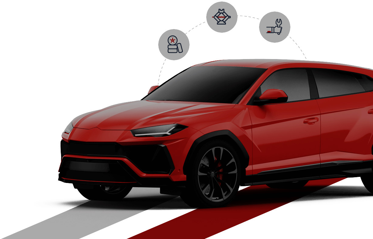 red motor vehicle